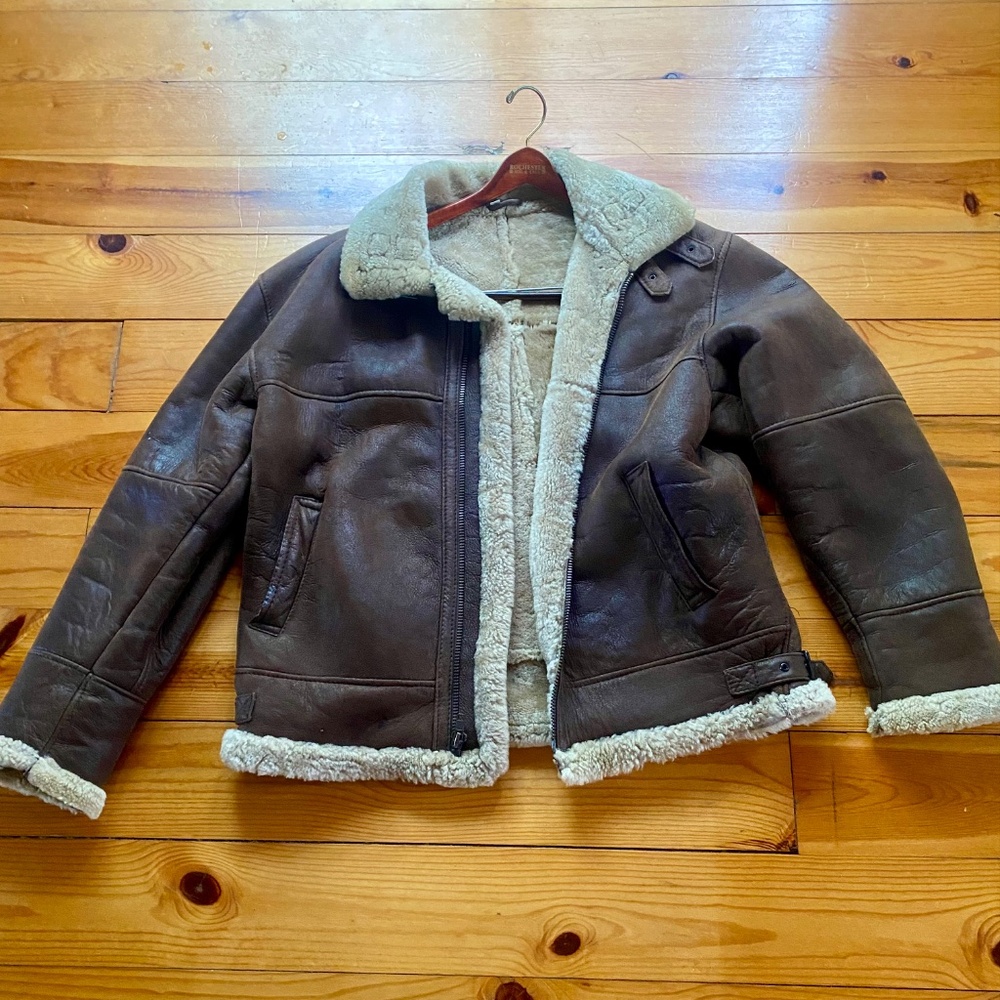Men Bomber Leather Jacket - Picture 6 of 8